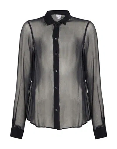 Aspesi Woman Shirt Midnight Blue Size 10 Silk In Black