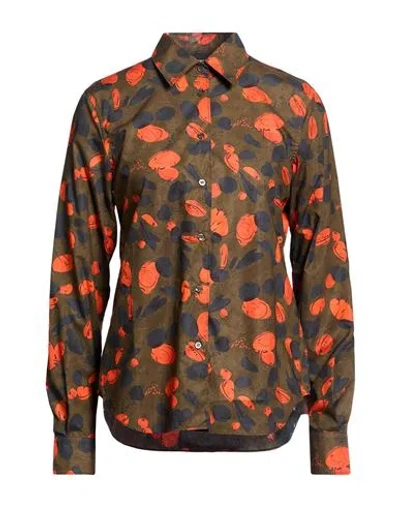 Aspesi Woman Shirt Military Green Size 0 Cotton In Multi