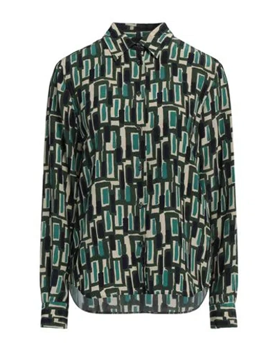 Aspesi Woman Shirt Dark Green Size 8 Silk
