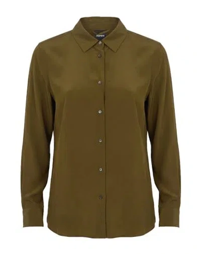 Aspesi Woman Shirt Military Green Size 2 Silk