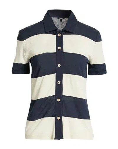 Aspesi Woman Shirt Navy Size L Cotton In Blue