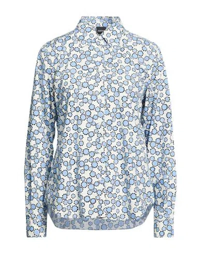 Aspesi Woman Shirt Off White Size 6 Cotton In Blue