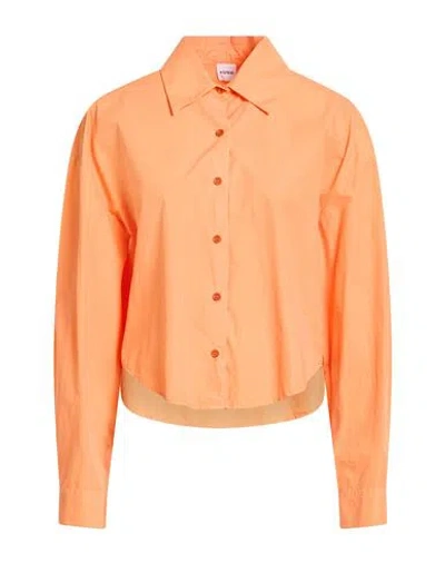 Aspesi Woman Shirt Orange Size 6 Cotton