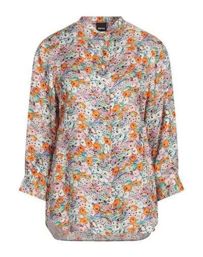 Aspesi Woman Shirt Orange Size 6 Viscose, Silk