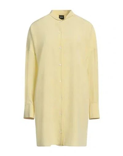 Aspesi Woman Shirt Pastel Yellow Size M Silk