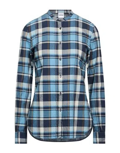 Aspesi Woman Shirt Slate Blue Size 4 Cotton