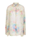 Aspesi Floral-print Crepon Shirt In White