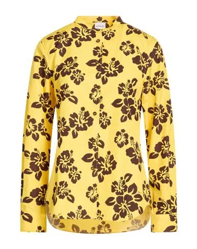 Aspesi Woman Shirt Yellow Size 6 Cotton