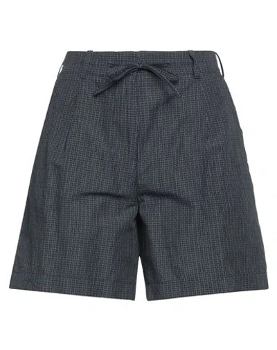 Aspesi Woman Shorts & Bermuda Shorts Midnight Blue Size 10 Cotton, Linen