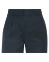 Aspesi Woman Shorts & Bermuda Shorts Midnight Blue Size 2 Cotton