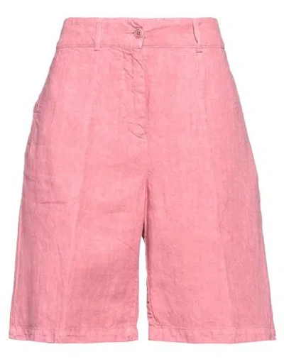 Aspesi Woman Shorts & Bermuda Shorts Pastel Pink Size 4 Linen