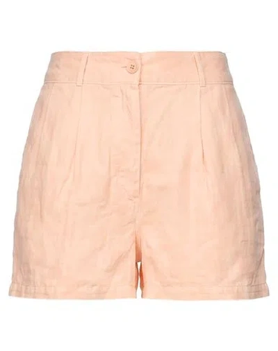 Aspesi Woman Shorts & Bermuda Shorts Salmon Pink Size 00 Linen