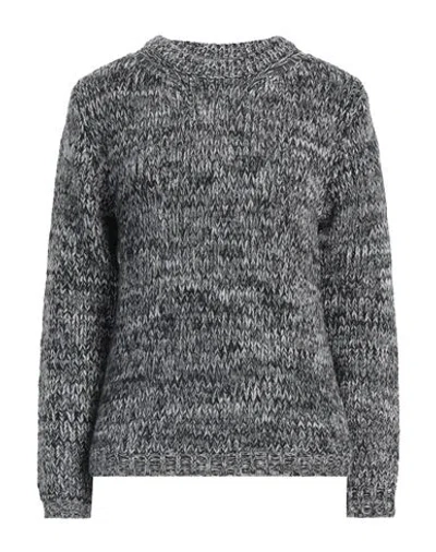 Aspesi Woman Sweater Black Size 4 Wool In Gray
