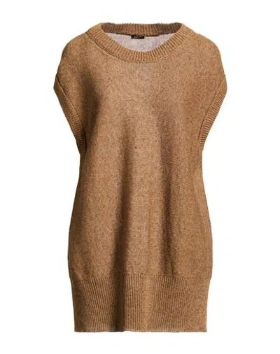 Aspesi Woman Sweater Light Brown Size 4 Linen