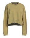 Aspesi Woman Sweatshirt Khaki Size L Cotton In Beige