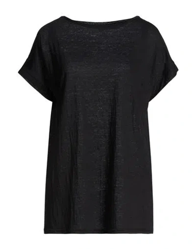 Aspesi Woman T-shirt Black Size M Linen