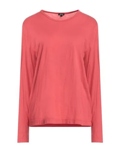 Aspesi Woman T-shirt Coral Size Xl Cotton In Red