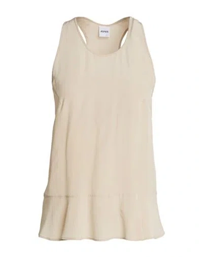 Aspesi Woman Top Beige Size 4 Silk In Neutral