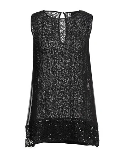 Aspesi Woman Top Black Size 10 Silk