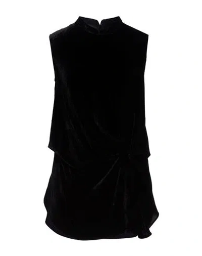 Aspesi Woman Top Black Size 2 Viscose, Silk