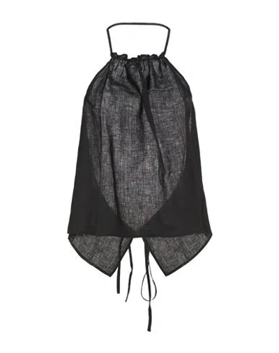 Aspesi Woman Top Black Size 8 Linen