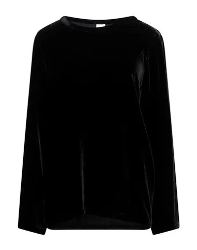 Aspesi Woman Top Black Size 8 Viscose, Silk