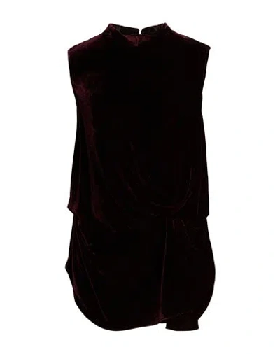 Aspesi Woman Top Burgundy Size 6 Viscose, Silk In Black