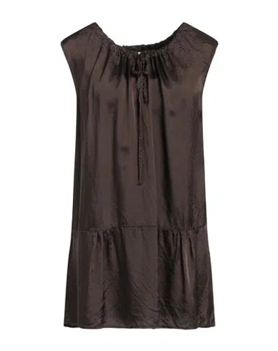 Aspesi Woman Top Dark Brown Size 2 Viscose