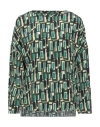 Aspesi Woman Blouse Dark Green Size 4 Silk