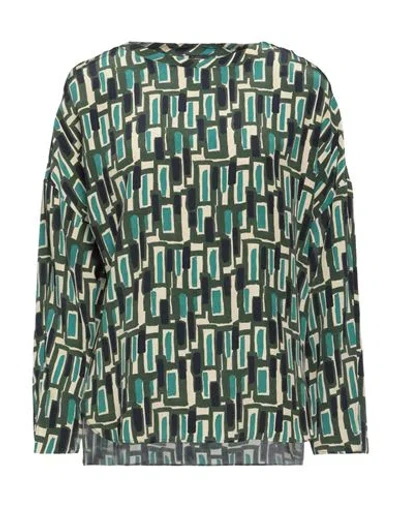 Aspesi Woman Blouse Dark Green Size 4 Silk
