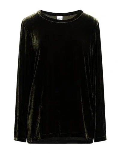 Aspesi Woman Top Dark Green Size 6 Viscose, Silk In Black