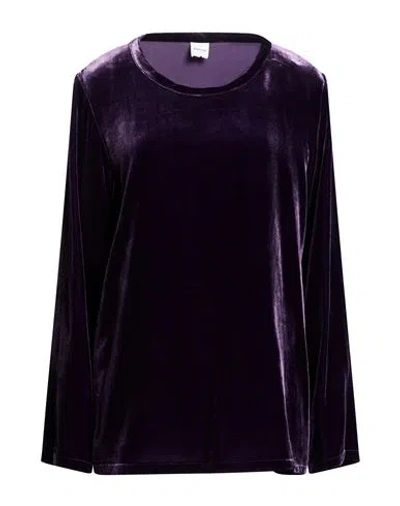 Aspesi Woman Top Dark Purple Size 10 Viscose, Silk