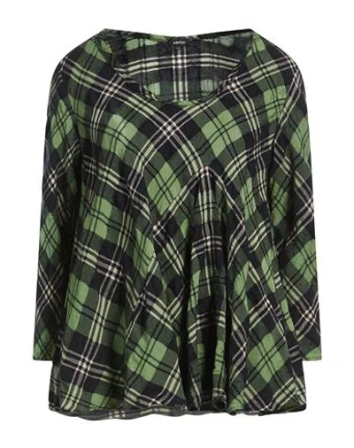 Aspesi Woman Top Green Size 4 Virgin Wool, Viscose In Multi