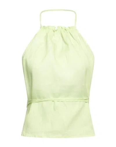 Aspesi Woman Top Lime Green Size 8 Linen