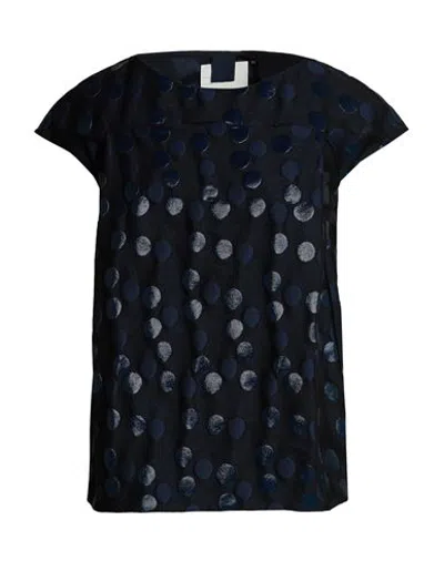 Aspesi Woman Top Navy Size 4 Polyester, Wool, Silk, Viscose, Textile Fibers In Blue