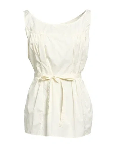 Aspesi Woman Top Off White Size 4 Cotton