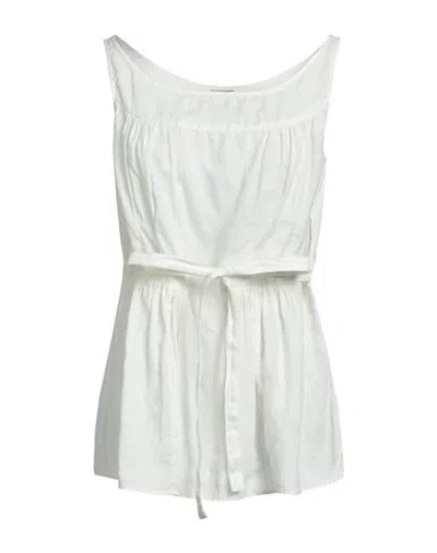 Aspesi Woman Top Off White Size 8 Linen
