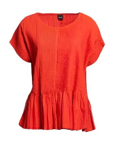 Aspesi Woman Top Orange Size M Cotton In Red