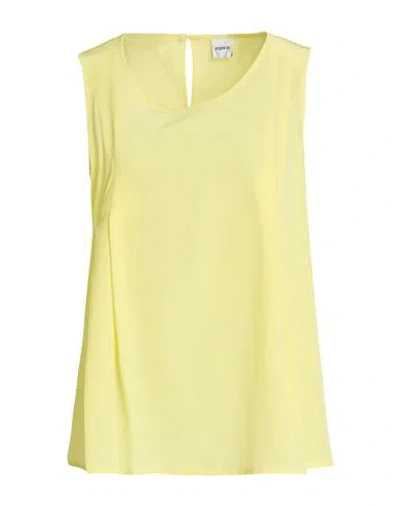 Aspesi Woman Top Pastel Yellow Size 10 Silk In Multi