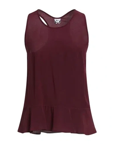 Aspesi Woman Top Plum Size 4 Silk In Burgundy
