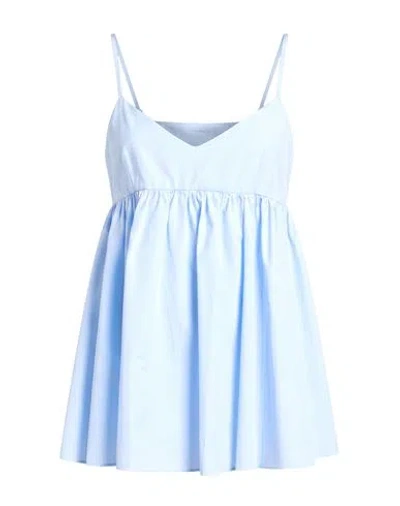 Aspesi Woman Top Sky Blue Size 12 Cotton