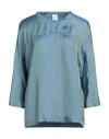 Aspesi Woman Top Slate Blue Size 10 Acetate, Viscose In Blue