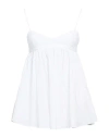 Aspesi Mini Poplin Top With Thin Shoulder Straps In White