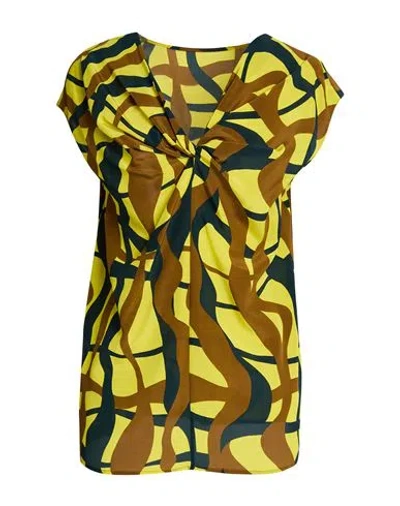 Aspesi Woman Top Yellow Size 4 Silk