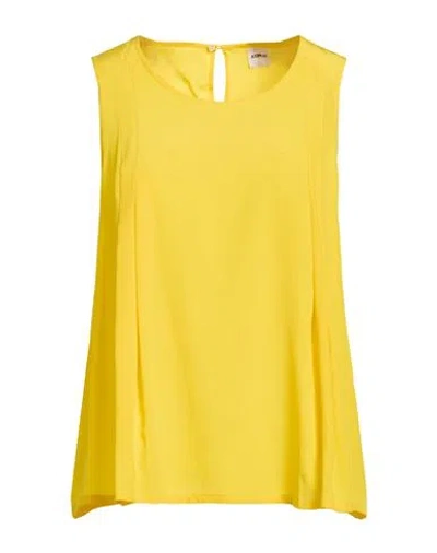 Aspesi Woman Top Yellow Size 8 Silk