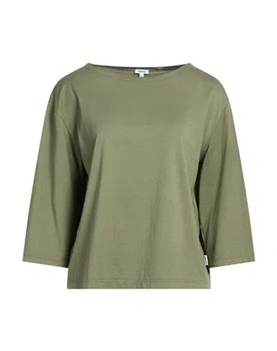 Aspesi Woman T-shirt Military Green Size L Cotton