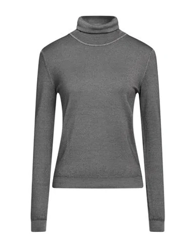 Aspesi Woman Turtleneck Lead Size 10 Wool In Grey