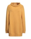 Aspesi Woman Turtleneck Ocher Size 2 Virgin Wool In Yellow