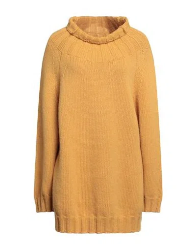 Aspesi Woman Turtleneck Ocher Size 2 Virgin Wool In Yellow
