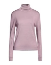 Aspesi Woman Turtleneck Mauve Size 10 Wool In Purple